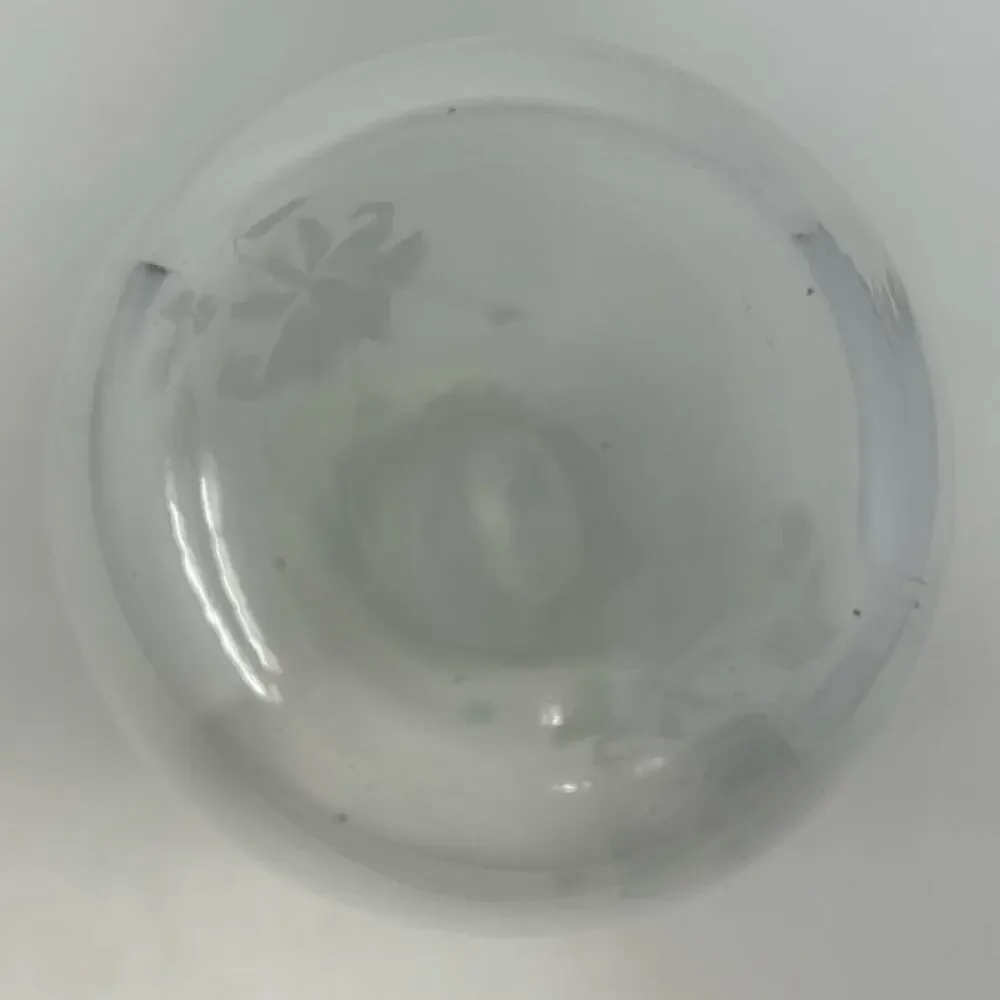 Clear Glass Etched Floral Vase 8